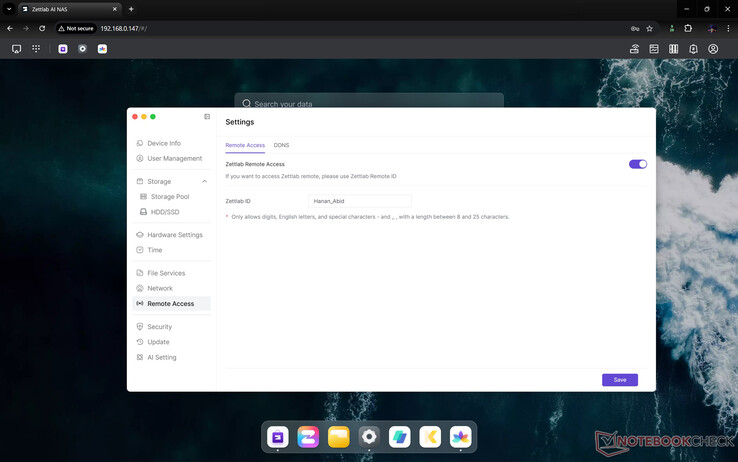 Configurazione dell'accesso remoto su ZettOS