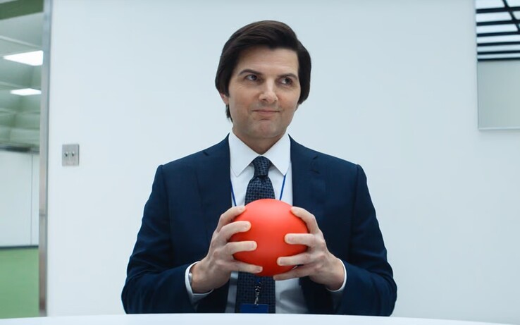 Mark (Adam Scott), in lutto per la morte della moglie, sceglie la liquidazione come modo per sfuggire al dolore per metà della sua vita da sveglio. (Fonte: Apple TV+)