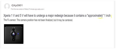 Xperia 1 V e 5 V: indiscrezioni sulla fotocamera. (Fonte: SumahoDigest - traduzione automatica)