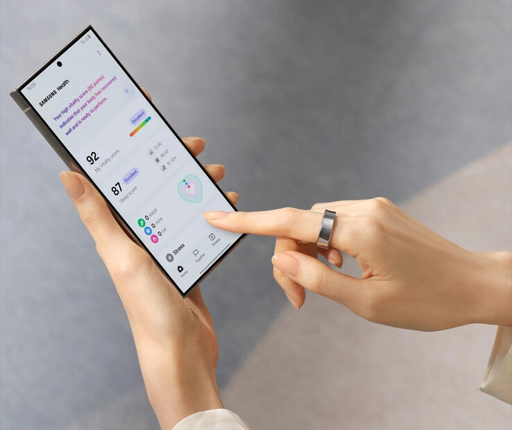 L'anello Galaxy viene utilizzato con un Galaxy S24 Ultra. (Fonte immagine: Samsung)