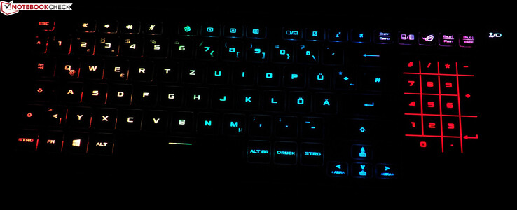 Tastiera RGB e combinazione touchpad-numpad