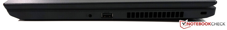 A destra: 3.5-mm audio, USB 3.1 Type-A, security lock slot