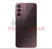 Galaxy A24 - rosso scuro. (Fonte: Thetechoutlook)