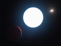 Illustrazione artistica raffigurante una stella di neutroni e dei pianeti.