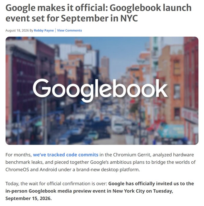 Chrome Unboxed ha ricevuto un invito a un evento per la stampa organizzato da Google Books.
