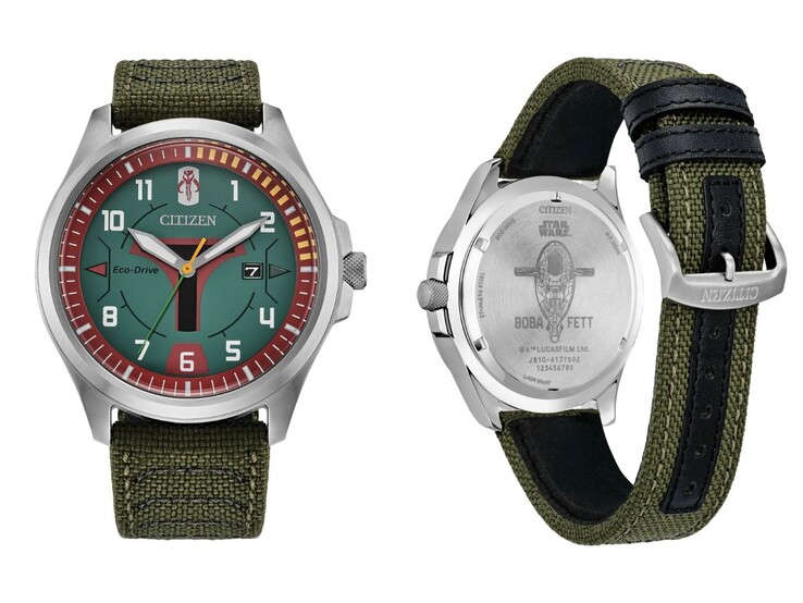 L'orologio Citizen Star Wars Boba Fett AW1418-06W. (Fonte: Citizen)