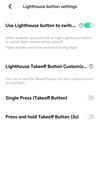 È inoltre possibile configurare il funzionamento del Lighthouse Tracker