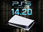 Banner per il jailbreak della console PS5 e il firmware 14.20 mostrato