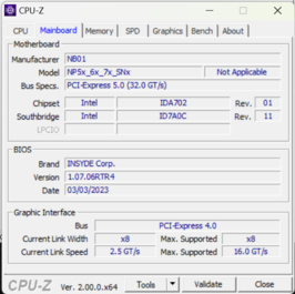 Scheda madre CPU-Z