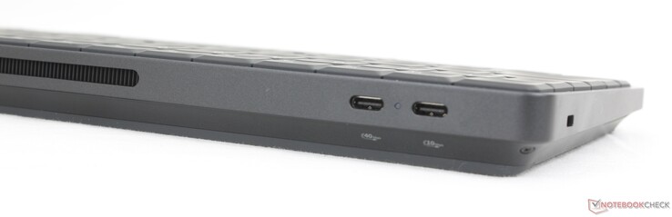 Posteriore: USB-C 4.0 con DisplayPort 2.1 + Power Delivery (40 Gbps), USB-C 3.2 Gen. 2 con DisplayPort 1.4 + Power Delivery (10 Gbps)