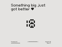  Il teaser dell&#039;annuncio del quadro con l&#039;emoticon girata a sinistra per rivelare il numero 18