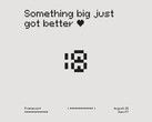  Il teaser dell'annuncio del quadro con l'emoticon girata a sinistra per rivelare il numero 18