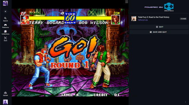 Fatal Fury 3 su Neo Geo in esecuzione in un browser. Neo Geo ha richiesto un po' di modifiche, ma funziona bene (Fonte: Notebookcheck)