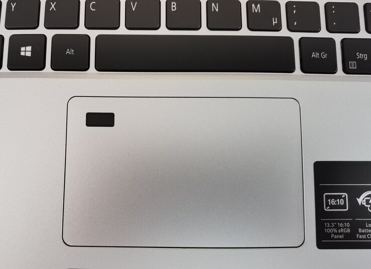 Il touchpad dell'Acer Spin 3 con sensore di impronte digitali