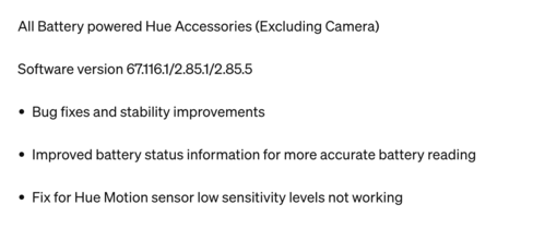 Il registro delle modifiche per la versione software 67.116.1/2.85.1/2.85.5