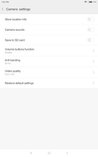 Xiaomi Mi Pad 4 – Impostazioni Video camera