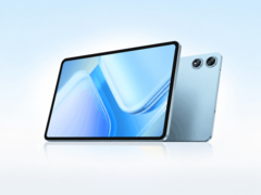 Il Teclast M60 mostrato con il display frontale e il design posteriore