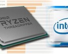 La serie Ryzen Threadripper offre il dominio delle prestazioni per AMD, ma Intel ha il vantaggio della quota di mercato. (Fonte immagine: AMD/Intel/Master Lu - modificato)