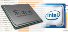 La serie Ryzen Threadripper offre il dominio delle prestazioni per AMD, ma Intel ha il vantaggio della quota di mercato. (Fonte immagine: AMD/Intel/Master Lu - modificato)