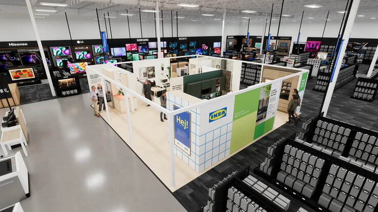 Un mock-up del nuovo shop-in-shop IKEA presso Best Buy. (Fonte: IKEA)
