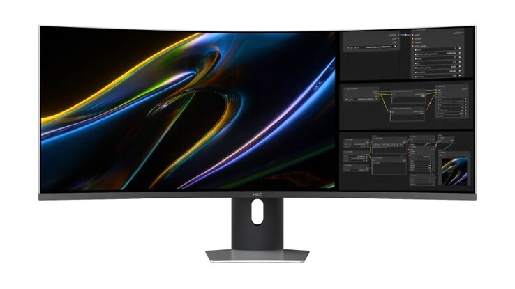 Il monitor da gaming mini LED presenta una risoluzione di 5.760 × 2.160 pixel.