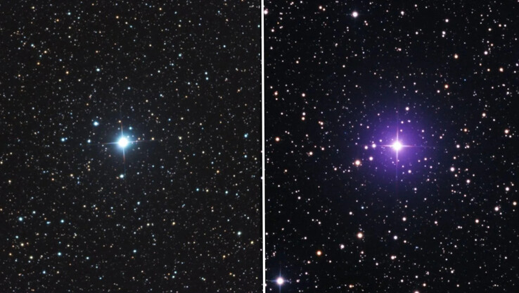 V572 Velorum a sinistra e V462 Lupi a destra. (Fonte immagine: Eliot Herman)