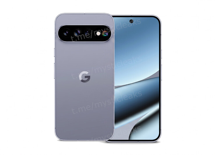 Rendering generato dall'AI del design posteriore del Pixel 11 Pro, che mostra l'array di LED RGB