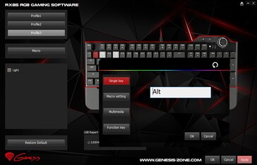 Genesis RX85 RGB Tasti singoli Macro