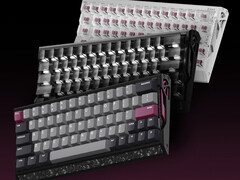 Tastiera da gioco Iqunix EV63 ad effetto Hall in nero, nero con copritasti trasparenti e bianco con copritasti trasparenti.