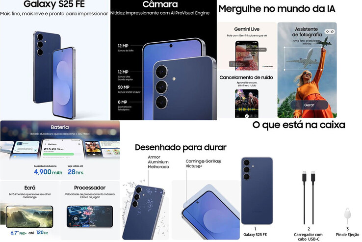 Immagini promozionali del Samsung Galaxy S25 FE dall'inserzione (Fonte immagine: MediaMarkt)