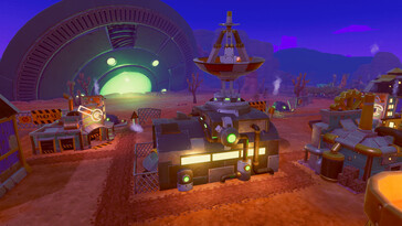 Un’immagine che mostra un edificio in SteamWorld Build.