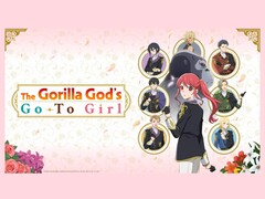 L'immagine promozionale di The Gorilla God's Go-To Girl mostra la protagonista e i suoi pretendenti. (Fonte: Kadokawa)