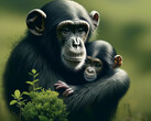 180.000 gorilla, bonobo e scimpanzé sono a rischio a causa dell'estrazione di energia rinnovabile (immagine simbolica: Dall-E / KI)