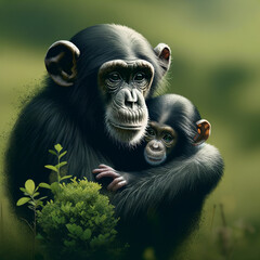 180.000 gorilla, bonobo e scimpanzé sono a rischio a causa dell&#039;estrazione di energia rinnovabile (immagine simbolica: Dall-E / KI)