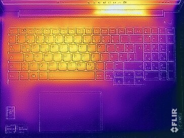 Temperature superficiali della prova di stress (in alto)