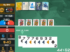 Una schermata di Balatro (sopra), mentre una schermata di "Balatro" programmata sulla calcolatrice NumWorks. (Fonte immagine: Steam / u/RKI3000 sul subreddit r/Balatro)