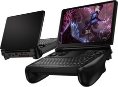 Il GPD Win Mini posizionato in impugnature comfort. (Fonte: GPD)