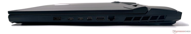 A destra: USB 3.2 Gen2 Type-A, 2x Thunderbolt 4, uscita mini-DisplayPort, uscita HDMI
