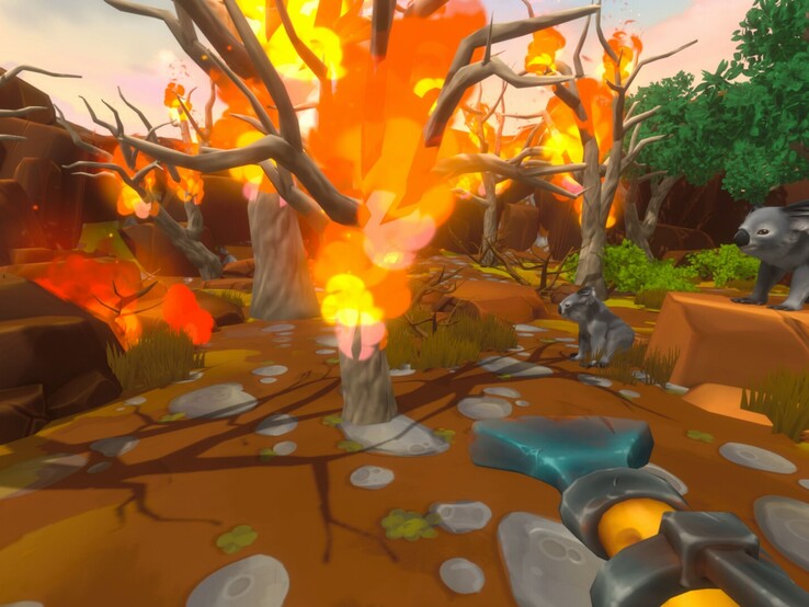 Di tanto in tanto, i giocatori devono anche spegnere incendi in Fresh Start Cleaning Simulator.