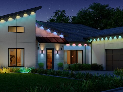 Govee Permanent Outdoor Lights 2 Pro raffigurato con più zone di illuminazione
