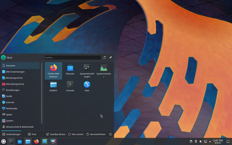 Uno sguardo al desktop KDE Plasma 5 di Kubuntu (Immagine: Kubuntu).