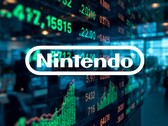 Il logo di Nintendo mostrato davanti al ticker azionario