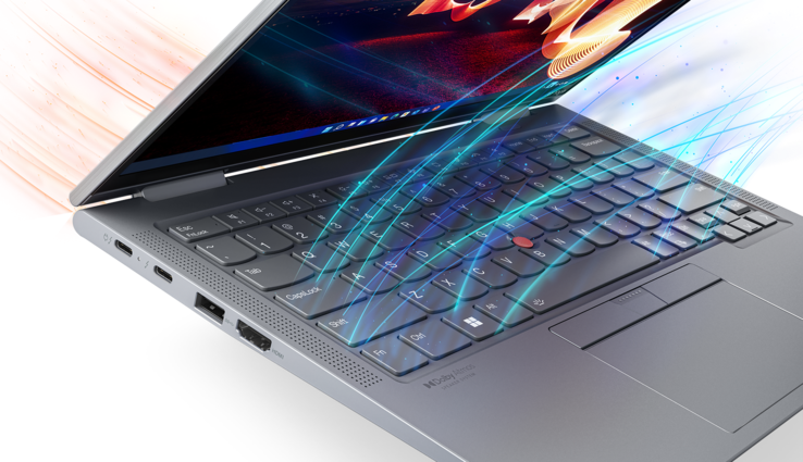 Lenovo ThinkPad X1 Yoga Gen 7: tastiera con presa d'aria