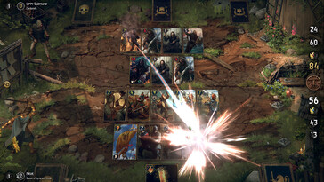 Un'immagine che ritrae una battaglia in *Thronebreaker: The Witcher Tales*.