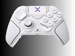 Il controller Victrix Pro BFG Reloaded è mostrato in bianco con modulo fight pad (Fonte: Turtle Beach PR)