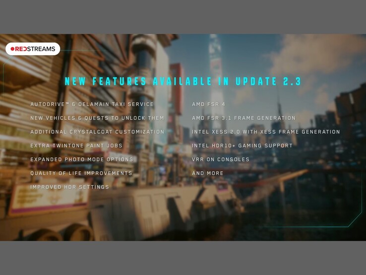 Panoramica dell'aggiornamento 2.3 di Cyberpunk 2077. (Fonte: Cyberpunk 2077 su YouTube)