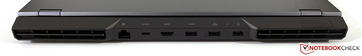 Posteriore: Gigabit-Ethernet, USB-C 3.2 Gen.2 (Power Delivery, DisplayPort 1.4), HDMI 2.1, USB-A 3.2 Gen.1, USB-A 3.2 Gen.1 (alimentato), alimentazione (Slim Tip)