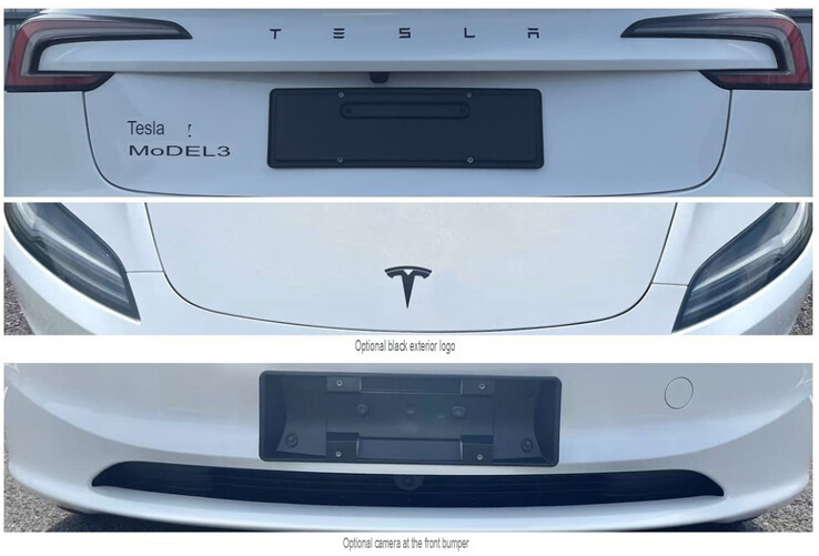 Aggiornamento della Tesla Model 3 con retrofit della telecamera anteriore.