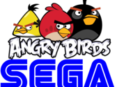 Sega ha annunciato l'acquisto della società che ha creato Angry Birds. (Immagine: loghi di Sega e Angry Birds)