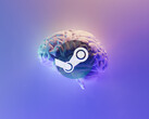 Steam consentirà presto i giochi che utilizzano l'intelligenza artificiale per generare contenuti. (Immagine via Milad Fakurian su Unsplash, logo di Steam via Valve)